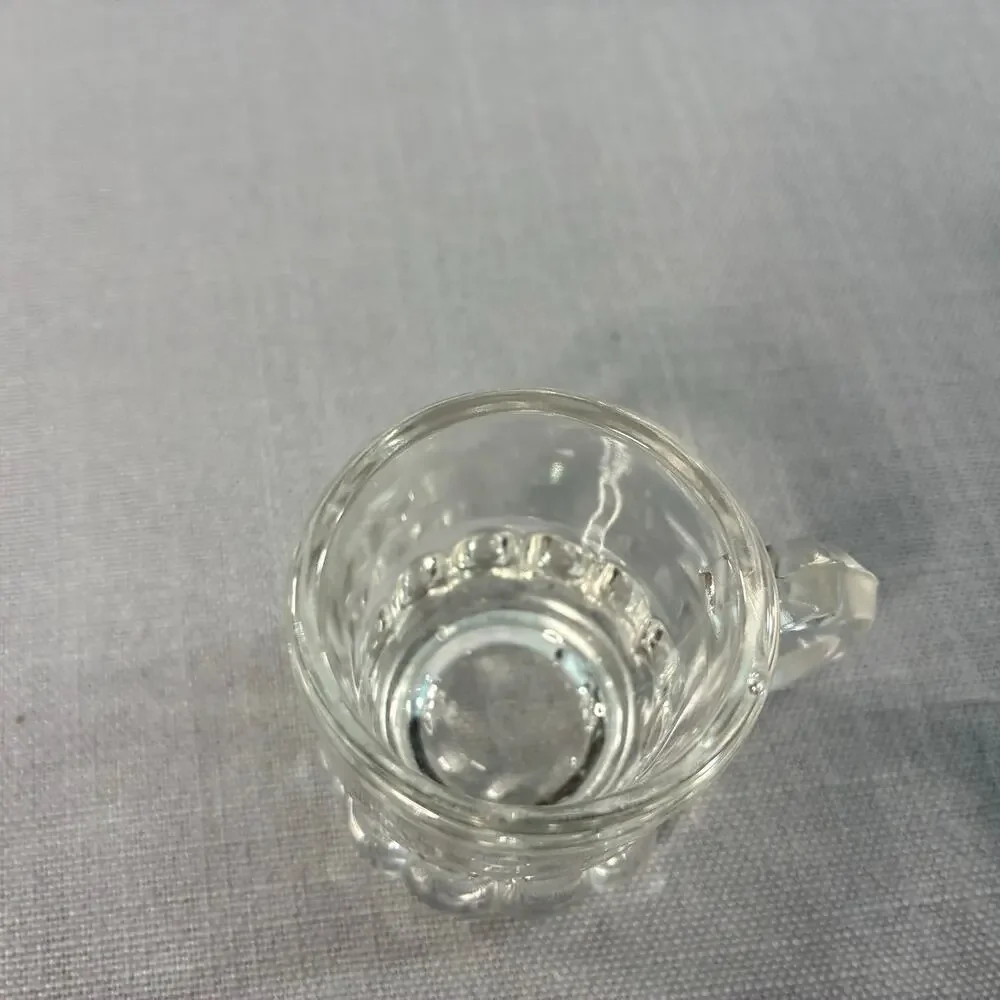 Vintage Libbey Mini Glass Beer Stein Shot Glass 2 Inch Clear Barware Mug USA